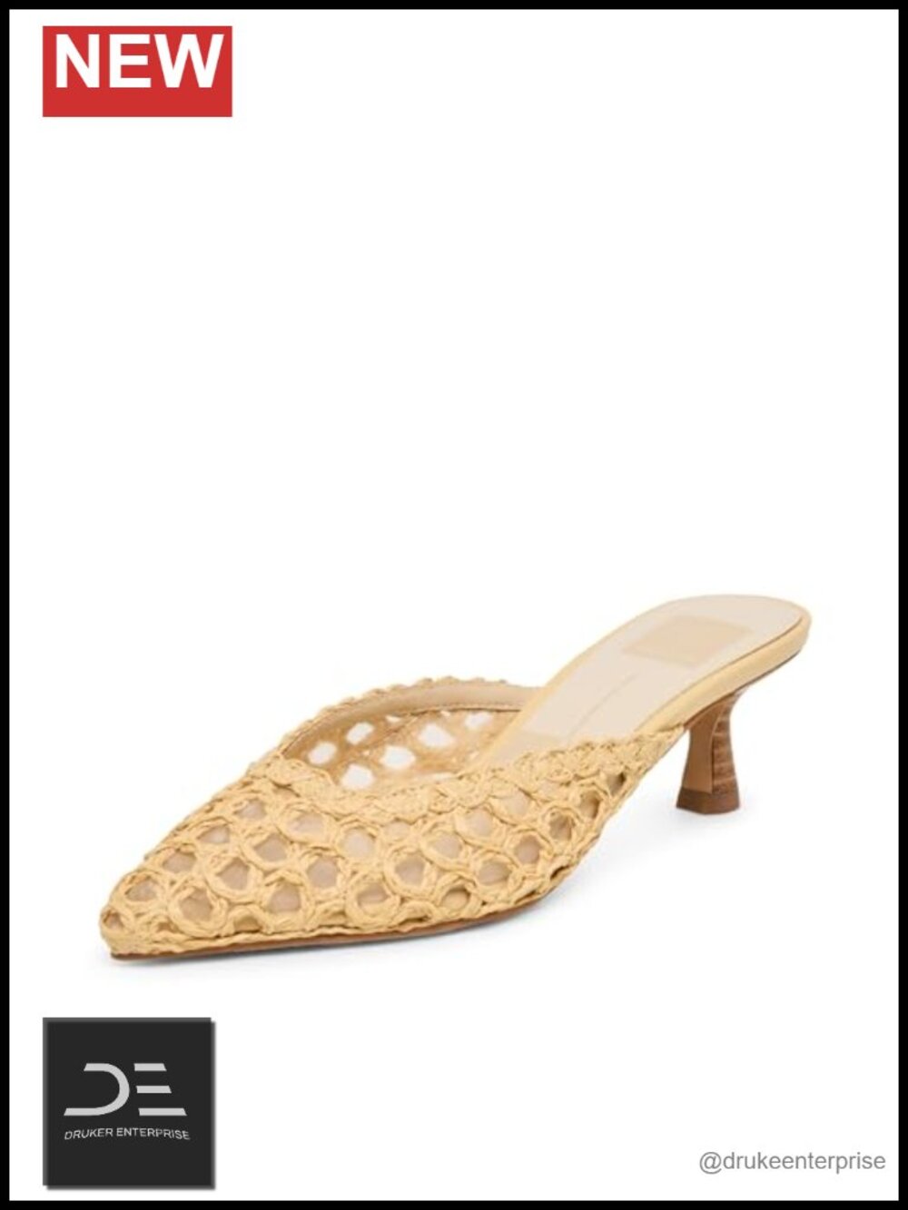 Linen Kitten Heel Pumps Slip-On Closed Toe